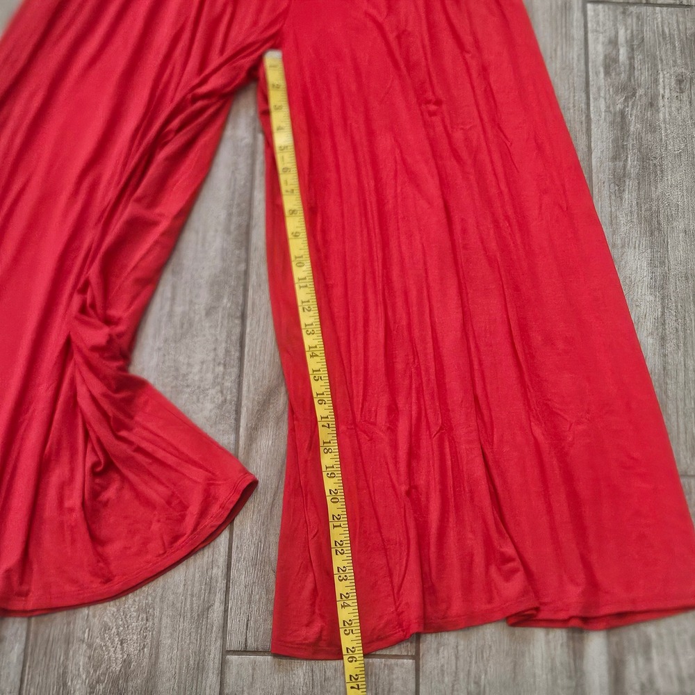 Free People Free-est Royale One Piece Size S Red Cowl Neck Wide Leg Boho Summer - Picture 7 of 12